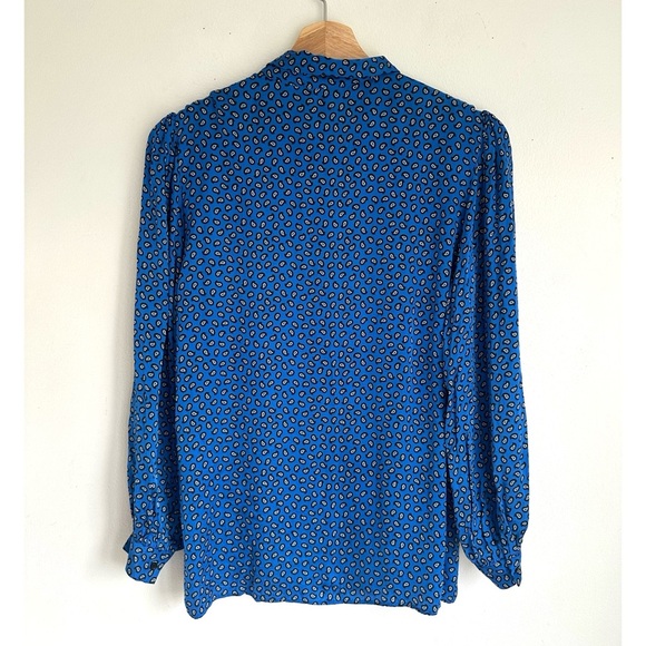 Maje Cilona Button Down Blouse Shirt in Blue - Picture 4 of 7